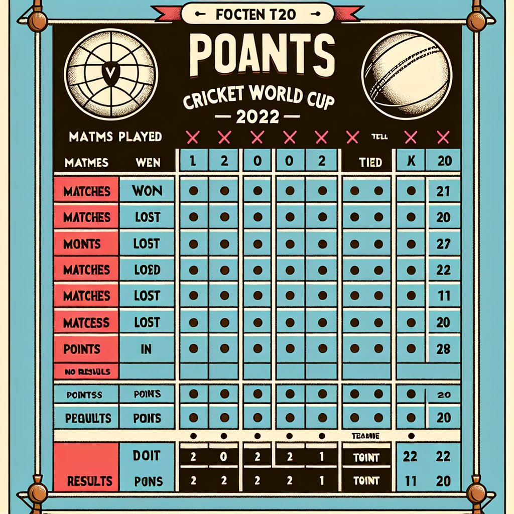 icc t20 world cup 2022 points table
